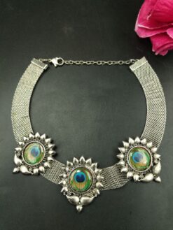 Silver Plated Choker Necklace for Women Elegant Traditional Partywear Jewelry