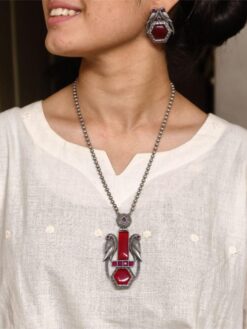 Parrot design necklace set Monalisa stone ethnic party wear.