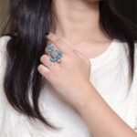 Elegant Silver Replica Adjustable Ring | Stone & Pearl Work Unique Design Jewelry