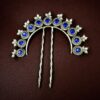 Designer oxidized juda pin with stone and pearl work