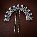 Designer Oxidized Juda Pin with Stone & Pearl Work | Unique Hair Accessory
