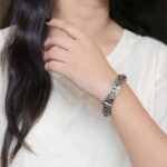 Traditional Flower Design Bangle | Stone Work Silver Replica Beautiful Openable Kada