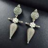 Traditional oxidized dangler earrings with stone work