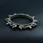 Oxidized Silver Replica Peacock Design Bangle | Stone & Pearl Work Beautiful Openable Kada