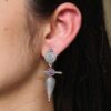 Traditional Oxidized Dangler Earrings | Unique Design Stone Work Silver Replica Jewelry 16 Traditional oxidized dangler earrings with stone work