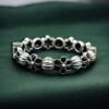 Traditional Openable Flower Design Bangle | Stone Work Silver Replica Best Oxidized Jewelry 10 Traditional openable flower design oxidized silver replica bangle with stone work