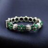 Traditional Openable Flower Design Bangle | Stone Work Silver Replica Best Oxidized Jewelry 9 Traditional openable flower design oxidized silver replica bangle with stone work