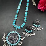 Peacock Design Silver Replica Necklace Set for Women Traditional Ethnic Partywear Jewelry