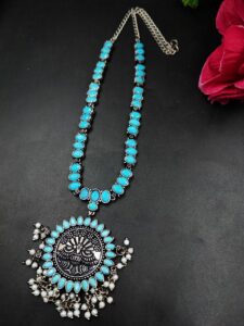 Peacock Design Silver Replica Necklace for Women Traditional Ethnic Partywear Jewelry