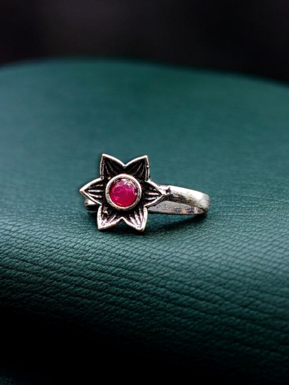 Oxidized Flower Press Nose Pin | Elegant Best Daily Wear Jewelry 2 Oxidized Flower Press Nose Pin | Elegant Best Daily Wear Jewelry - Image 2