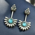 Handcrafted Unique Design Stud Earrings | Monalisa Stone Silver Replica Jewelry