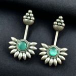 Handcrafted Unique Design Stud Earrings | Monalisa Stone Silver Replica Jewelry - "Mint"