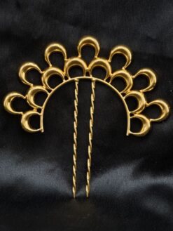 Traditional gold plated half moon juda pin hair accessory for women