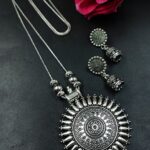 Elegant German Silver Chain Pendant Necklace Set | Traditional Jewelry