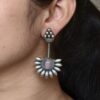 Handcrafted monalisa stone silver replica unique design stud earrings