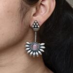 Handcrafted Unique Design Stud Earrings | Monalisa Stone Silver Replica Jewelry