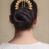 Ethnic gold plated juda pin bun hair accessory for women