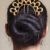Traditional gold plated half moon juda pin hair accessory for women