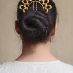 Traditional Gold Plated Half Moon Juda Pin | Beautiful Hair Jewelry for Women