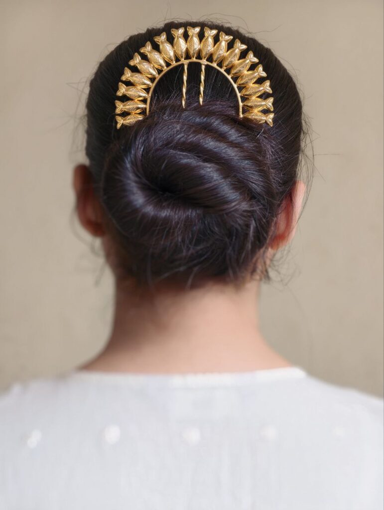 Premium Gold Plated Fish Design Juda Pin | Stylish Best Hair Accessory For Women