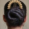 Designer gold plated juda pin stylish bun hair accessory