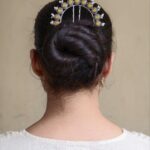 Designer Oxidized Juda Pin with Stone & Pearl Work | Unique Hair Accessory
