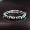 Elegant stone work oxidized silver replica openable bangle
