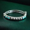 Elegant stone work oxidized silver replica openable bangle