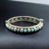 Antique finish silver replica openable bangle with stone work