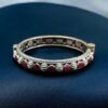 Antique finish silver replica openable bangle with stone work