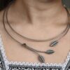 Elegant silver plated hasli necklace traditional jewelry