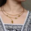 Handmade premium gold plated hasli necklace for women