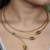 Handmade premium gold plated hasli necklace for women
