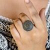 Oxidized Silver Replica Flower Design Ring | Adjustable Daily Wear Beautiful Jewelry 12 Oxidized silver replica flower design ring