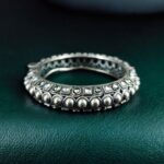 Oxidized Stone Work Silver Replica Openable Bangle | Traditional Beautiful Jewelry - "White"