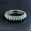 Oxidized stone work silver replica openable bangle traditional jewelry