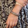 Oxidized stone work silver replica openable bangle traditional jewelry
