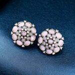 Stylish Stone Detailing Stud Earrings | Silver Plated German Silver Amazing Jewelry For Girls