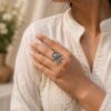 Oxidized silver-plated adjustable Shakti ring.