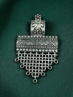 Traditional Indian Pendant Boho Style German Silver Charm for Creative DIY Jewelry Making