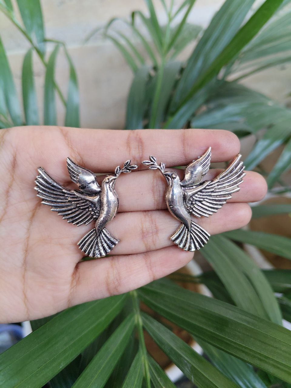 German Silver Bird Stud Earrings for Women with Stylish Ethnic Design 1 German Silver Bird Stud Earrings for Women with Stylish Ethnic Design