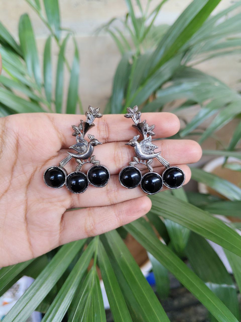 Silver Plated Bird Earrings with Beautiful Stone Detailing for Women’s Ethnic Style 1 Silver Plated Bird Earrings with Beautiful Stone Detailing for Women’s Ethnic Style