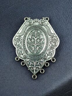 Peacock Design Plant Detailing German Silver Pendant for DIY Jewelry Making Handcrafted Charm