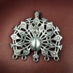 Beautiful Peacock Design German Silver Charm for Artistic DIY Jewelry Craft Projects