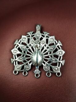 Beautiful Peacock Design German Silver Charm for Artistic DIY Jewelry Craft Projects