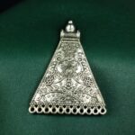 Floral Art German Silver Pendant Raw Material for DIY Jewelry