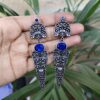 Oxidized Silver Replica Dangler Earrings with Intricate Stone Work Design 7 photo 23 2025 12 27 15 10 50