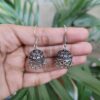 Silver Plated Jhumki Hook Dangler Earrings for Women with Traditional Ethnic Style