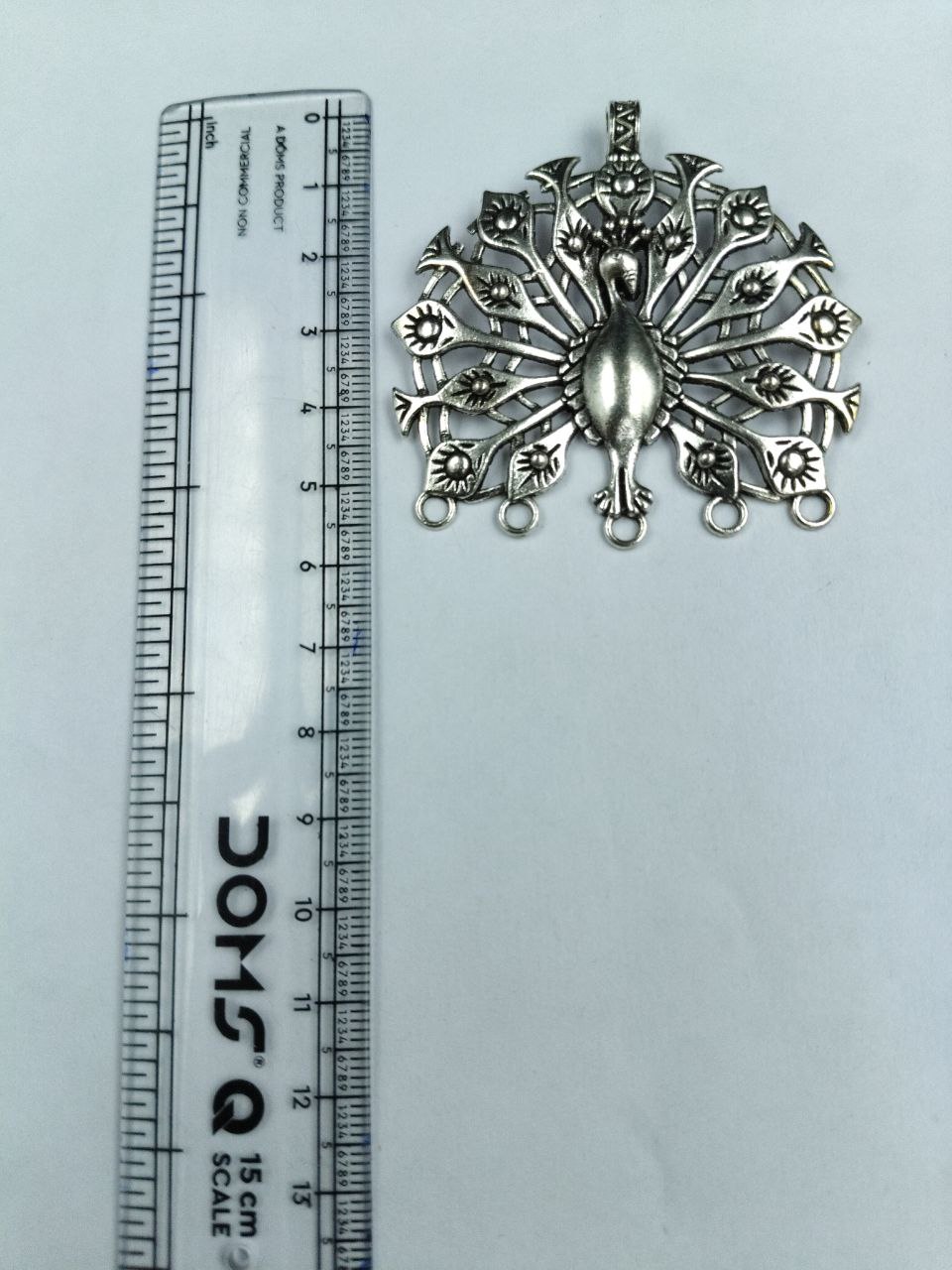 Beautiful Peacock Design German Silver Charm for Artistic DIY Jewelry Craft Projects 3 Beautiful Peacock Design German Silver Charm for Artistic DIY Jewelry Craft Projects - Image 3