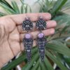 Oxidized Silver Replica Dangler Earrings with Intricate Stone Work Design 5 photo 25 2025 12 27 15 10 50
